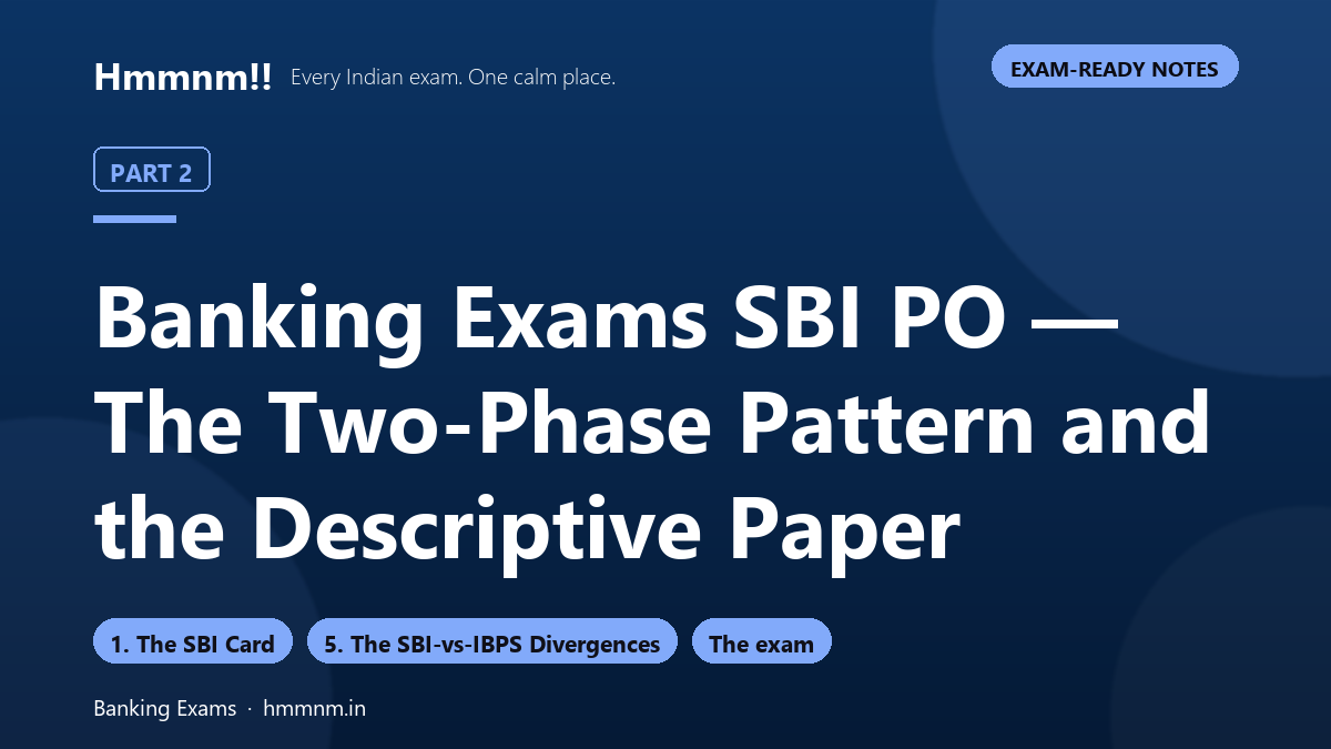 Banking Exams Part 2: SBI PO — The Two-Phase Pattern and the Descriptive Paper, Exam-Ready Notes