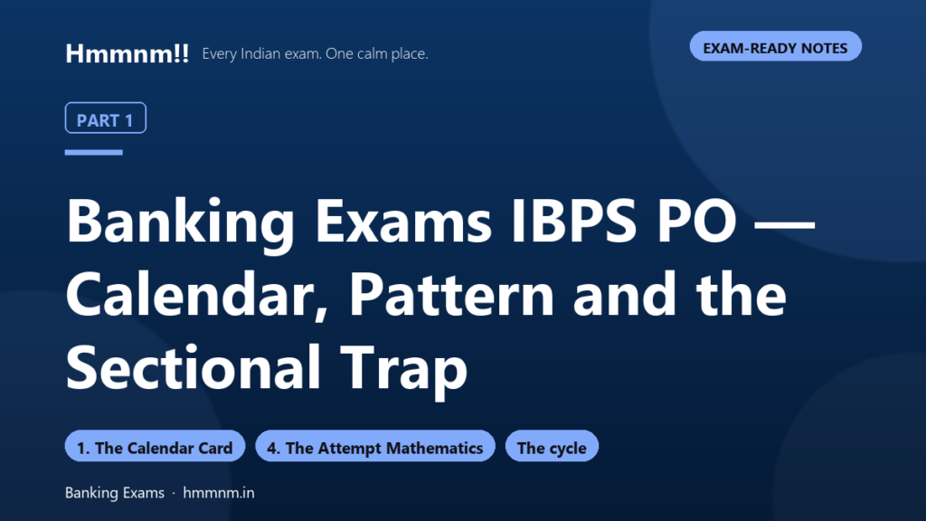 Banking Exams Part 1: IBPS PO Calendar and Pattern