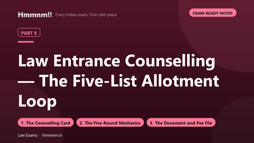 Law Entrance Part 8: The Five-List Counselling Loop