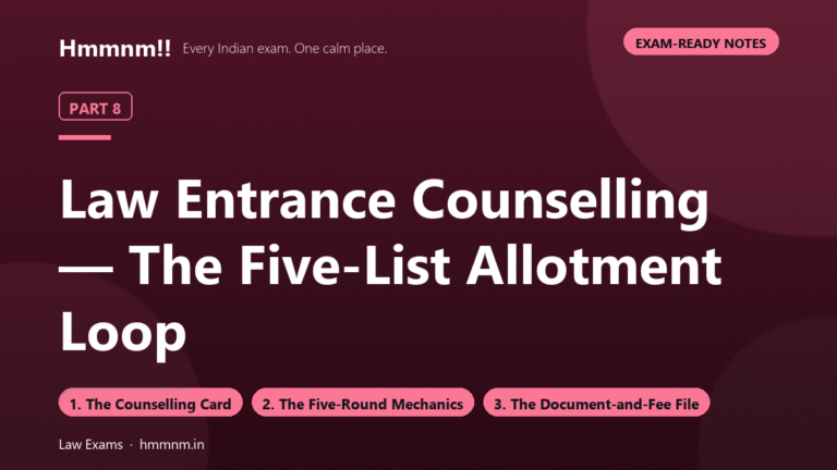 Law Entrance Part 8: The Five-List Counselling Loop