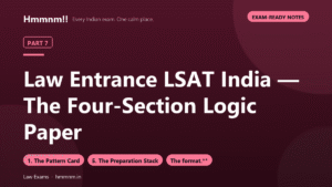 Law Entrance Part 7: LSAT India — The Four-Section Logic Paper, Exam-Ready Notes