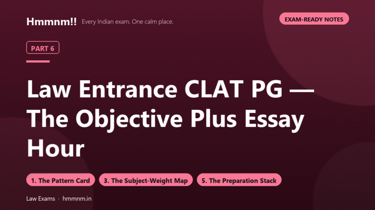 Law Entrance Part 6: CLAT PG — Objective Plus Essay