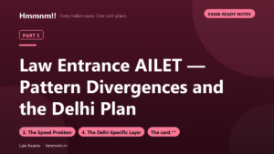 Law Entrance Part 5: AILET — Pattern Divergences and the Delhi Plan, Exam-Ready Notes
