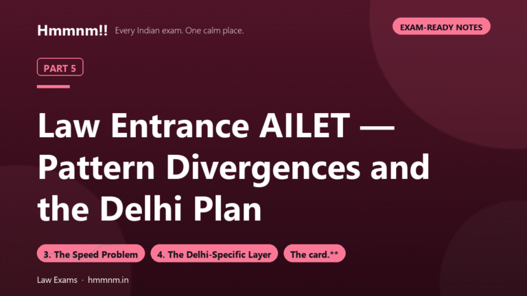 Law Entrance Part 5: AILET Pattern Divergences