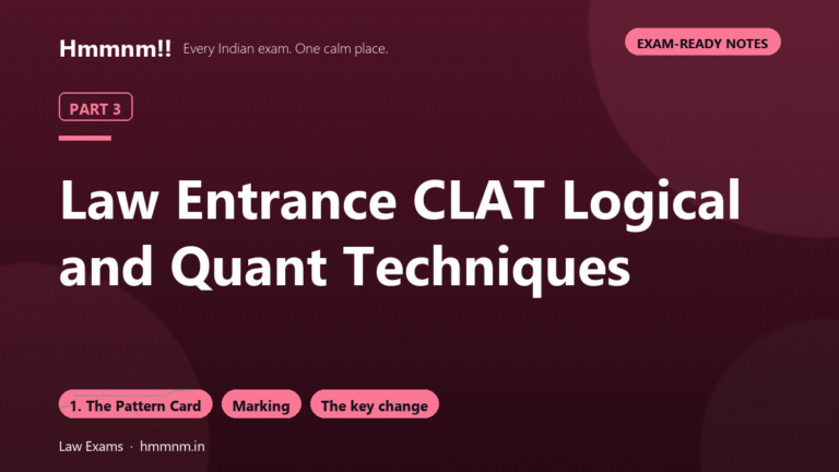 Law Entrance Part 3: CLAT Logical and Quant