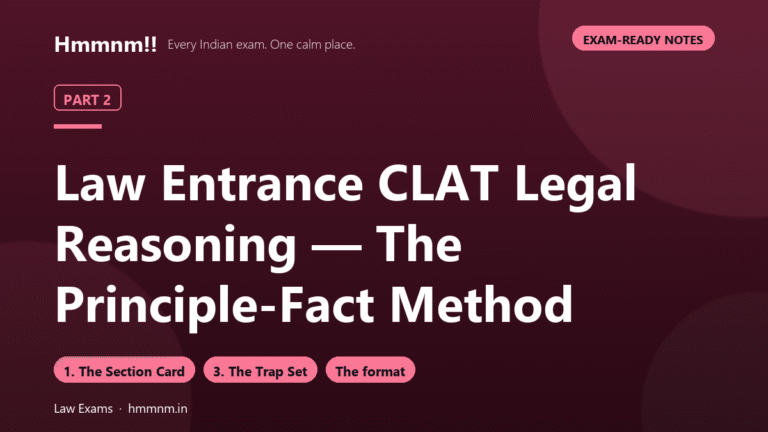 Law Entrance Part 2: CLAT Legal Reasoning Method