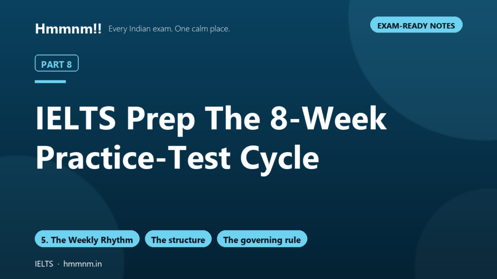 IELTS Prep Part 8: The 8-Week Practice-Test Cycle