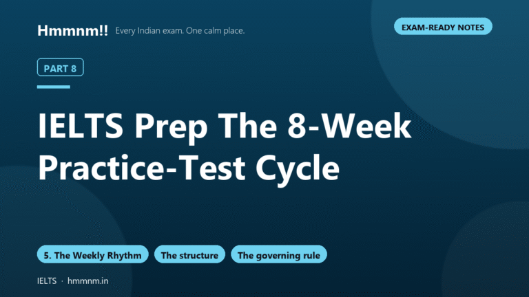 IELTS Prep Part 8: The 8-Week Practice-Test Cycle