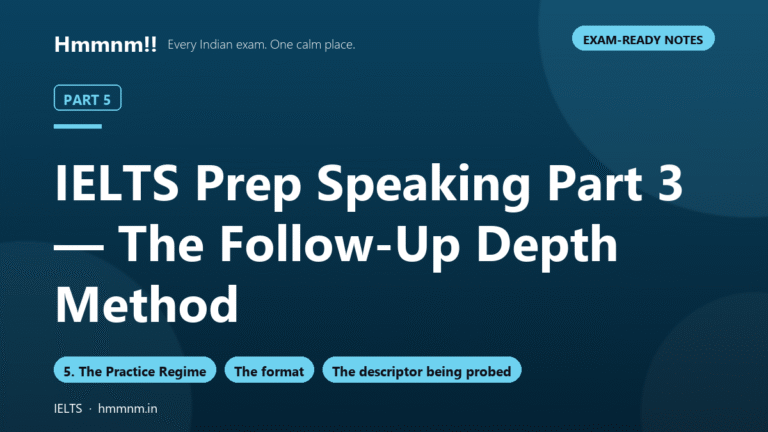 IELTS Prep Part 5: Speaking Part 3 Depth