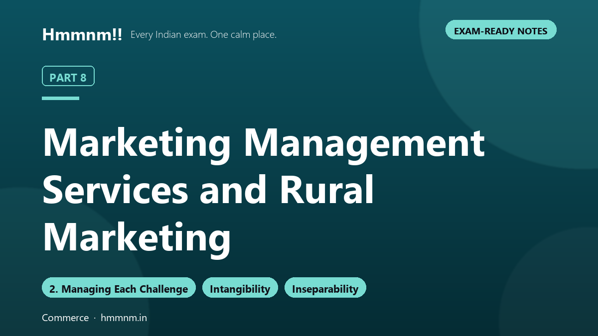 Marketing Management Part 8: Services and Rural Marketing