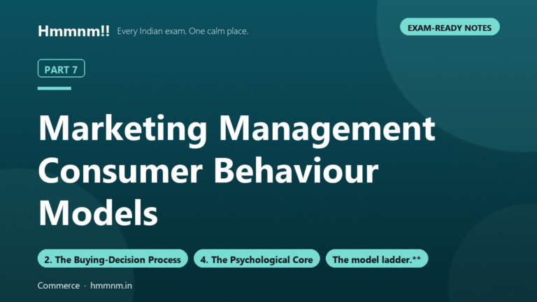 Marketing Management Part 7: Consumer Behaviour Models