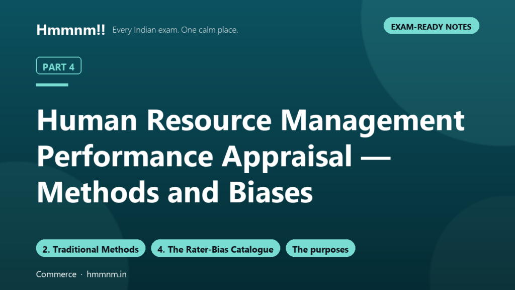 HRM Part 4: Performance Appraisal Methods and Biases