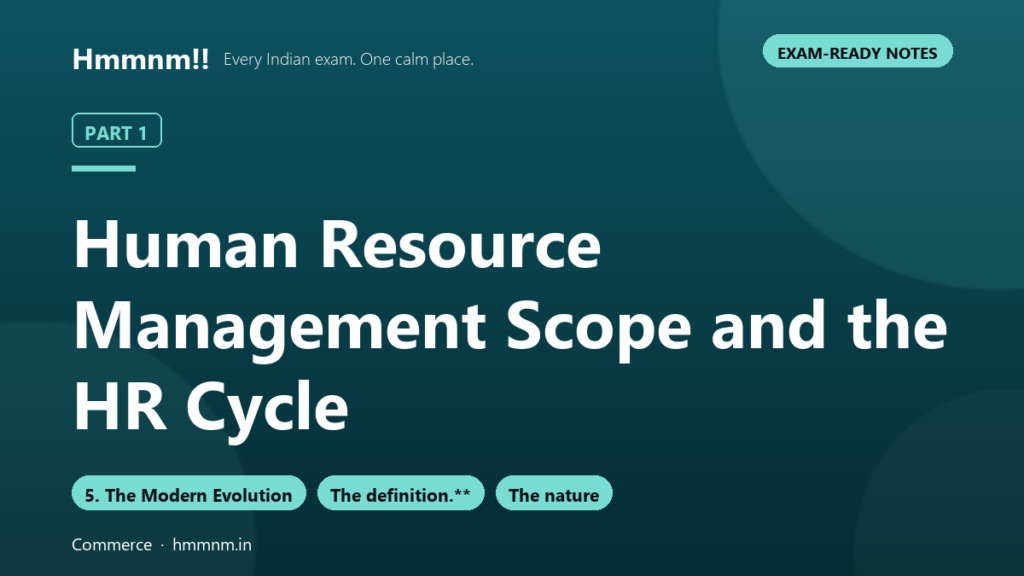 Human Resource Management Part 1: Scope and the HR Cycle