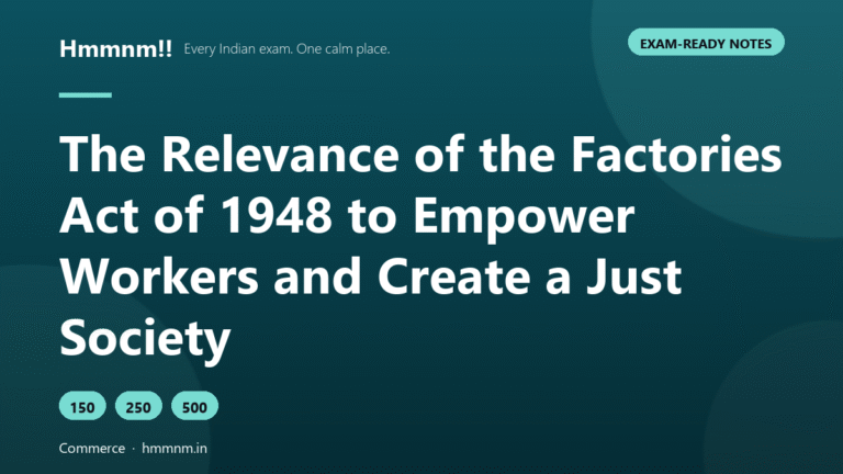 The Factories Act of 1948: Empowering Workers