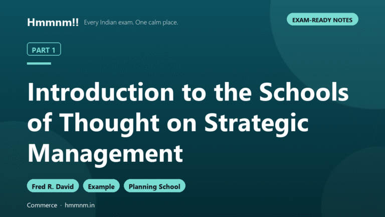 Schools of Thought on Strategic Management: Part 1