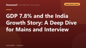 India GDP growth chart showing 7.8 percent rise illustrating the India growth story for exams