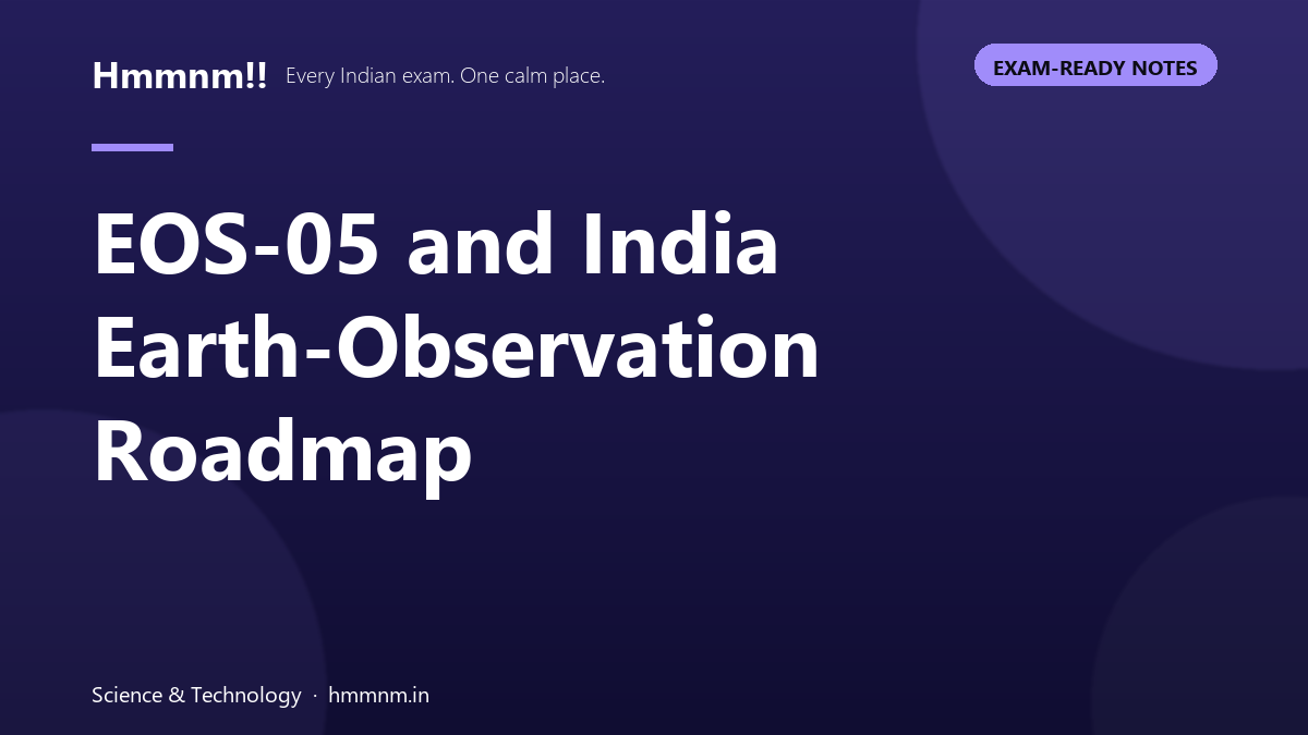 Illustration of India's EOS-05 satellite and the nation's Earth-observation roadmap