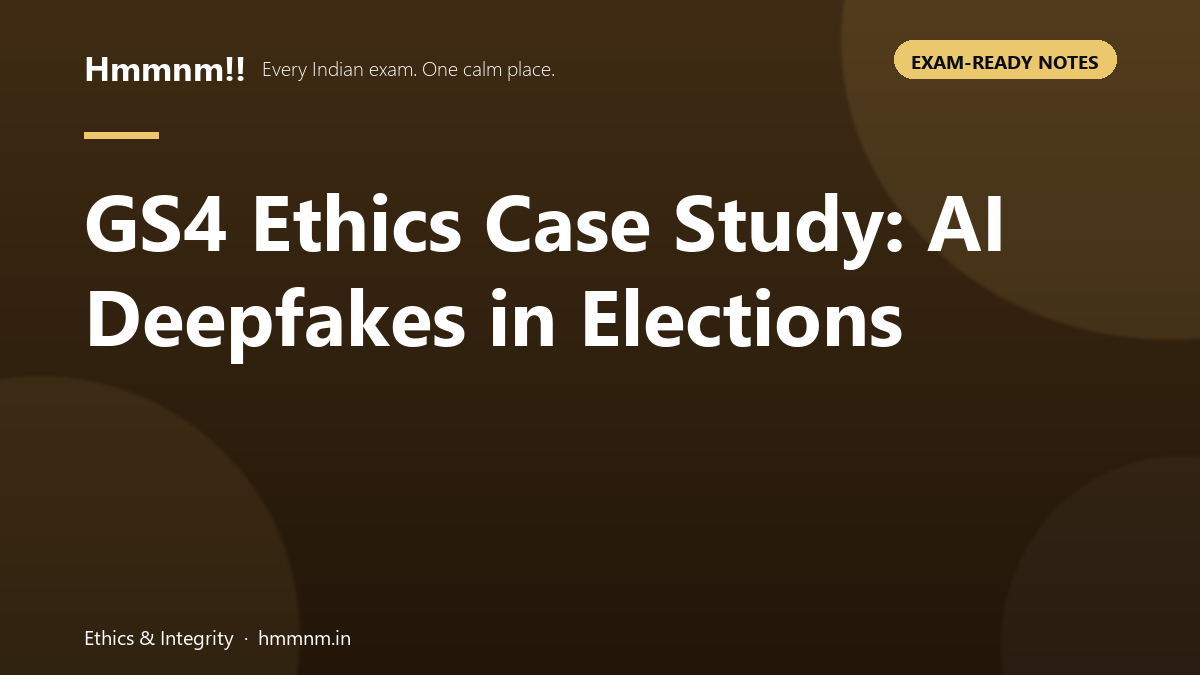 UPSC GS4 ethics case study analyzing AI deepfakes threatening election integrity and democracy