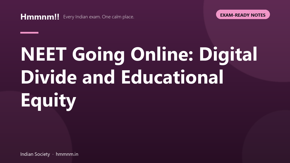 NEET exam going online highlighting digital divide and educational equity challenges in India