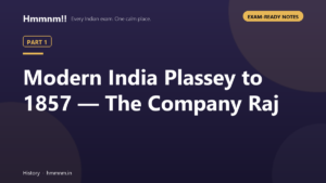 Historical illustration depicting the Company Raj era in India from Plassey to 1857