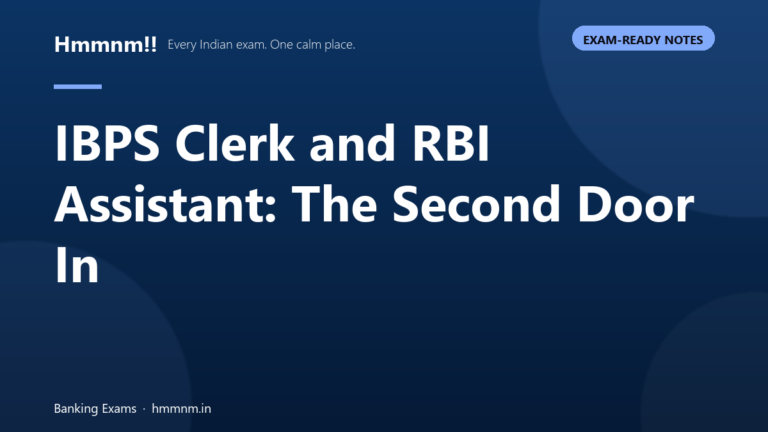 IBPS Clerk and RBI Assistant: The Second Door In