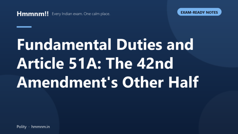 Article 51A fundamental duties explained as the other half of the 42nd Amendment