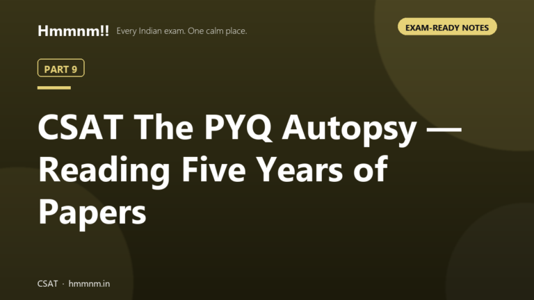 Dissecting five years of CSAT previous year question papers for exam pattern analysis
