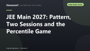 Student preparing for JEE Main 2027 exam with two sessions and percentile score analysis