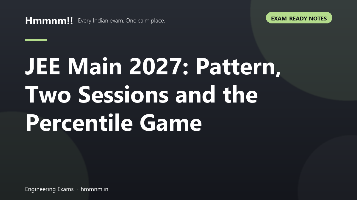 Student preparing for JEE Main 2027 exam with two sessions and percentile score analysis