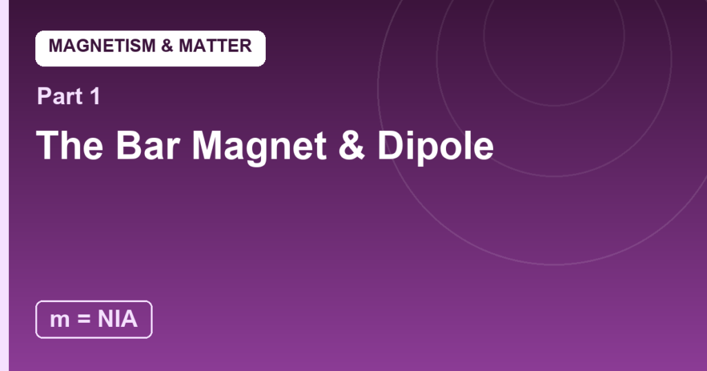 The Bar Magnet and Its Dipole: The Ancient Arrow of Iron