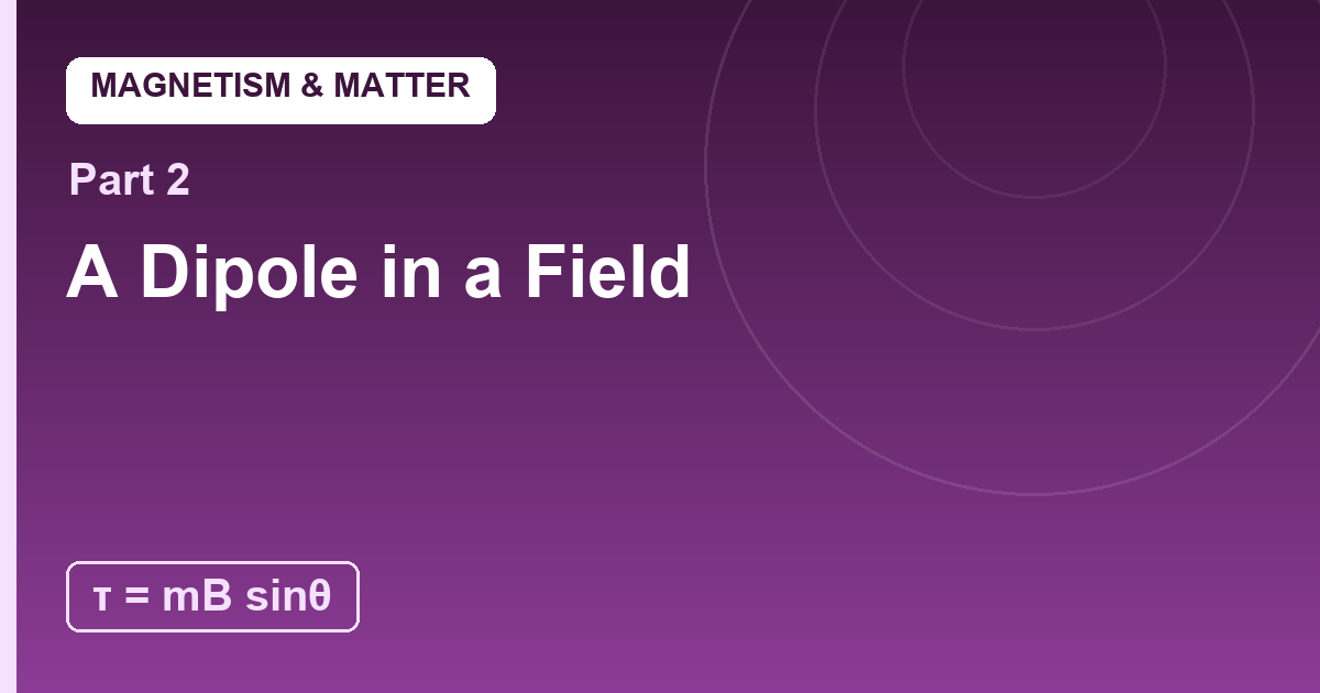 You are currently viewing A Dipole in a Field: The Compass Torque and Energy