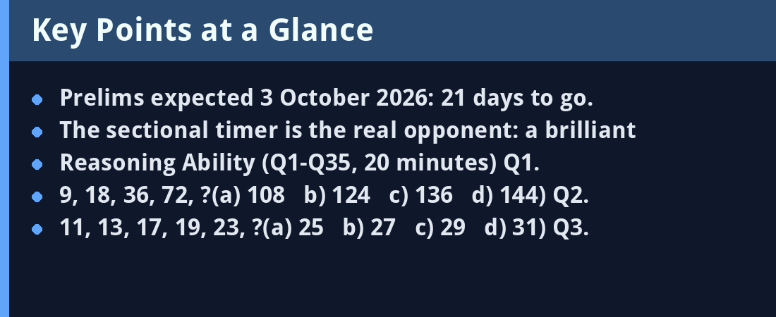 IBPS PO Prelims Mock Test (September 15, 2026) - key points summary card