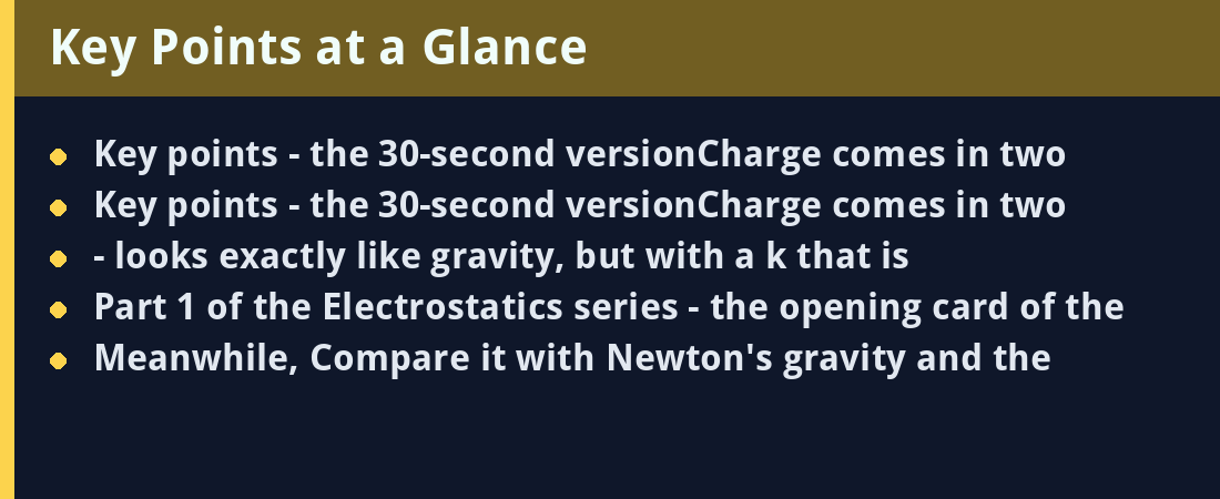 Charge and Coulomb's Law: The Push and Pull of Electricity - key points summary card