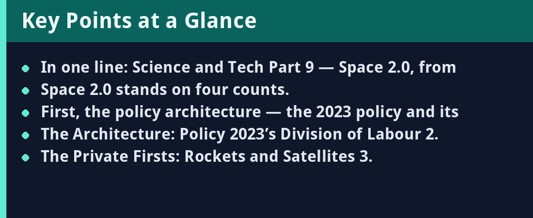 Space 2.0 - key points summary card
