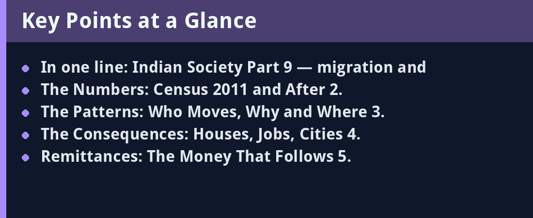 Indian Society Part 9 - key points summary card