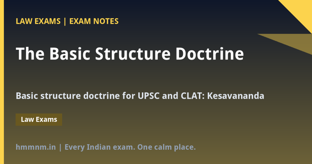 The Basic Structure Doctrine: From Kesavananda Bharati to Today, Exam-Ready Notes