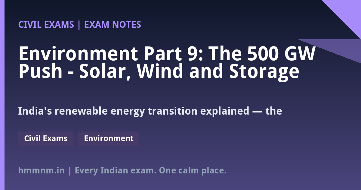 You are currently viewing Environment Part 9: The 500 GW Push — Solar, Wind and Storage
