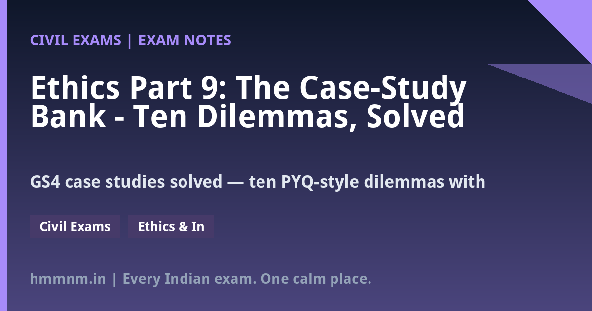You are currently viewing Ethics Part 9: The Case-Study Bank — Ten Dilemmas, Solved