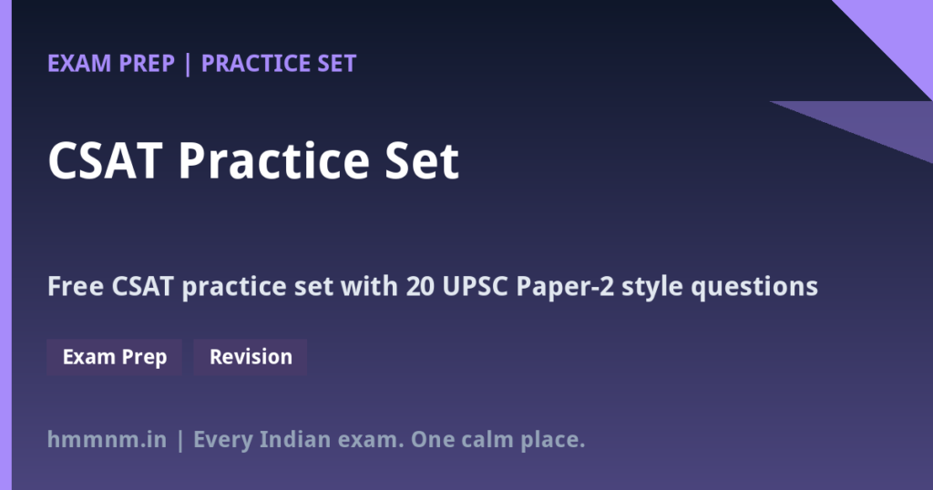 CSAT Practice Set: 20 Logical Reasoning & Reading Comprehension Questions with Detailed Solutions