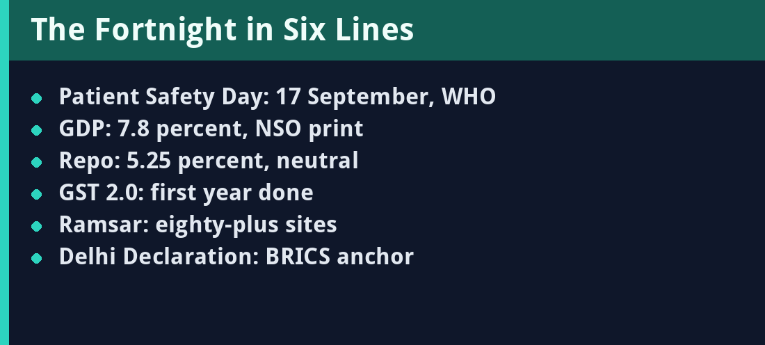 The Fortnight in Six Lines - key facts panel