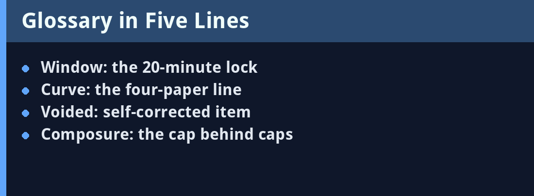 Glossary card - five key terms