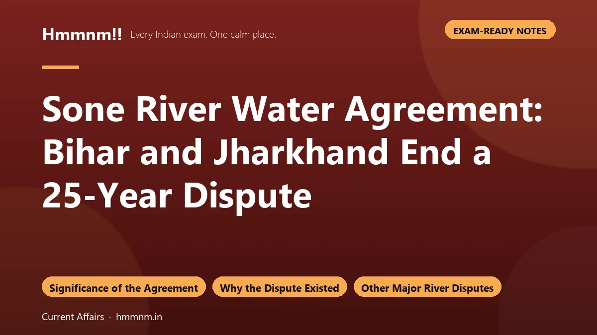 Sone river water agreement bihar and jharkhand end a year dispute