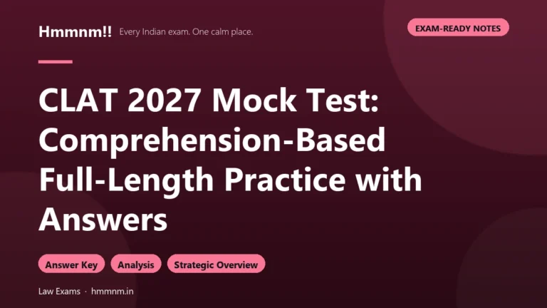 CLAT 2027 Mock Test: Comprehension-Based Full-Length Practice with Answers