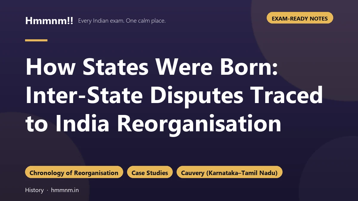 How States Were Born: Inter-State Disputes Traced to India Reorganisation
