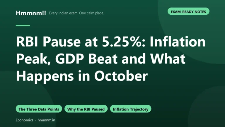 RBI Pause at 5.25%: Inflation Peak, GDP Beat and What Happens in October
