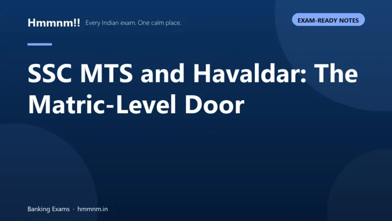 SSC MTS and Havaldar: The Matric-Level Door