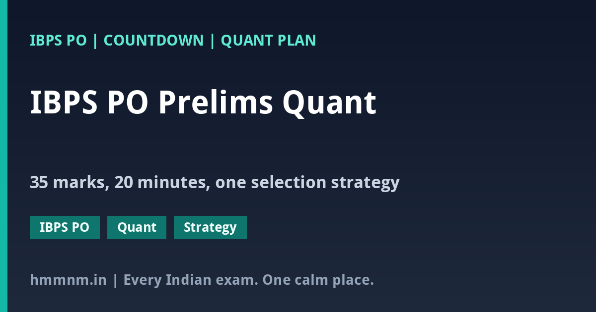 IBPS PO Prelims Quant: High-Yield Topics from Simplification to Data Interpretation - featured card