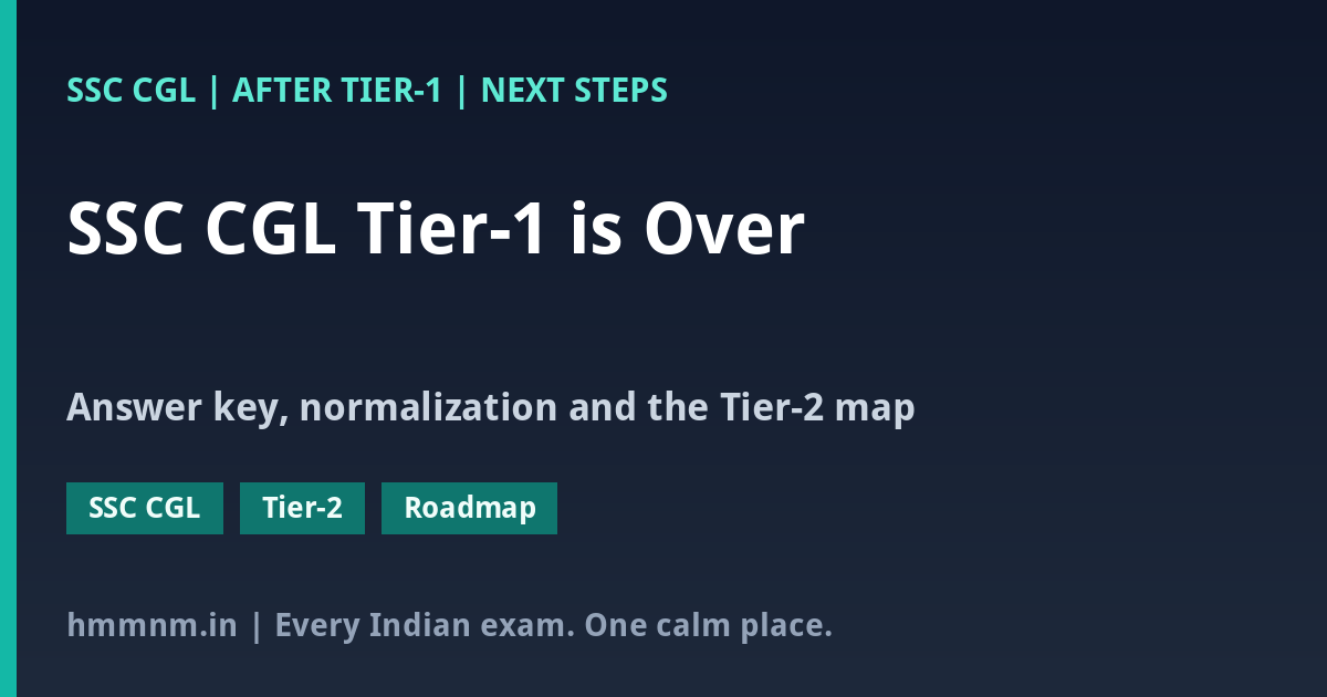 SSC CGL Tier-1 is Over: Answer Key, Normalization and the Tier-2 Roadmap - featured card