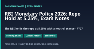 Read more about the article RBI Monetary Policy 2026: Repo Hold at 5.25%, Exam Notes