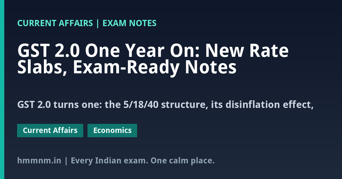 GST 2.0 One Year On: New Rate Slabs, Exam-Ready Notes